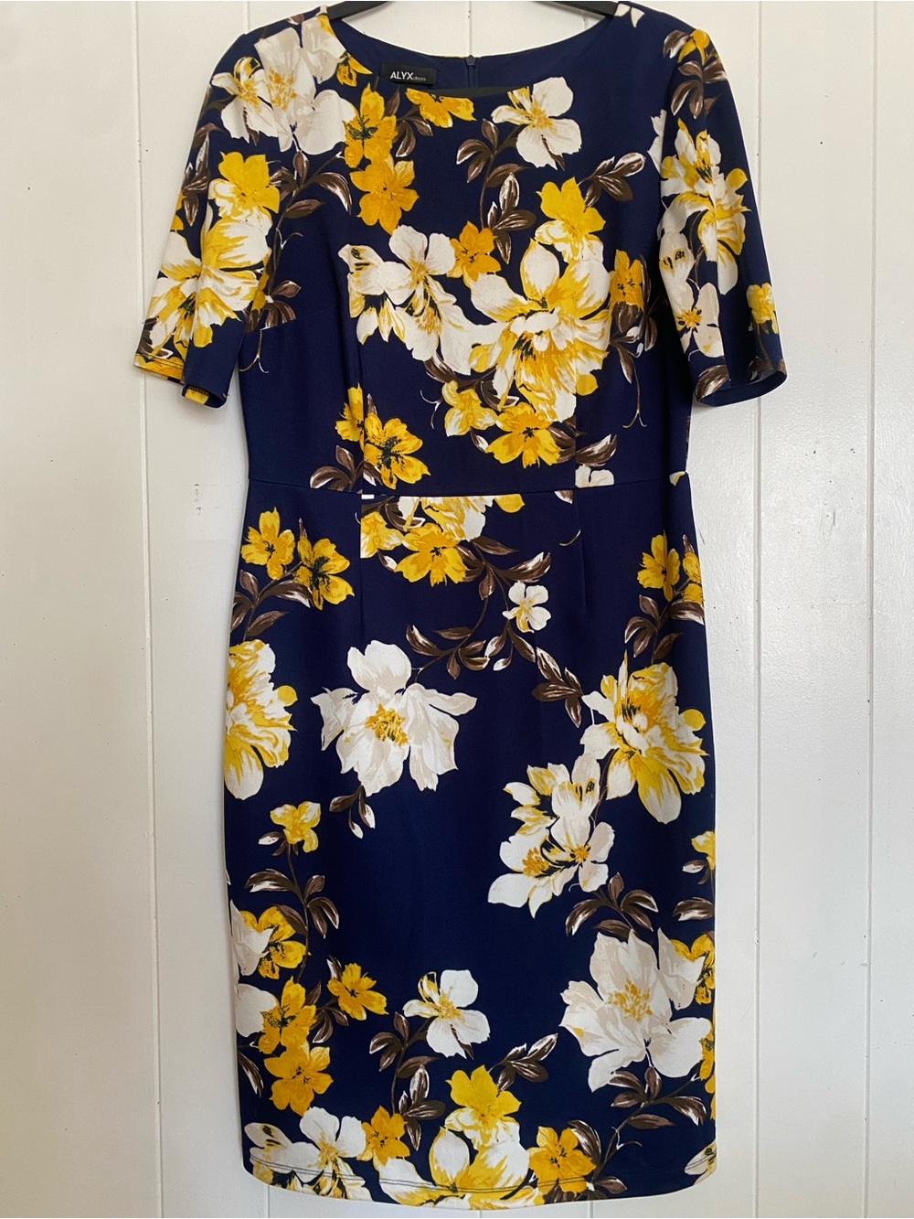 ALYX Navy Dress with Yellow & White Floral Print
